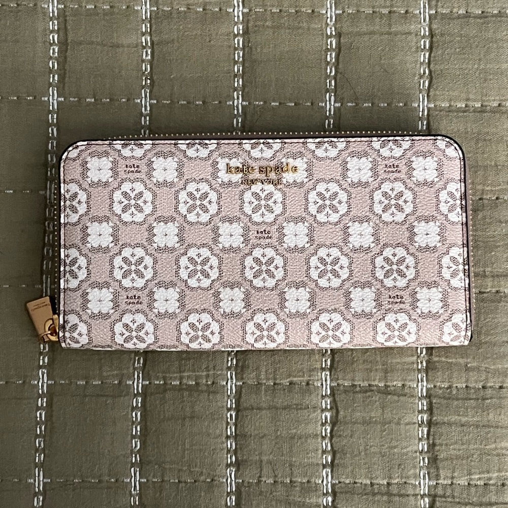 Kate Spade Flower Monogram Coated Canvas Wallet